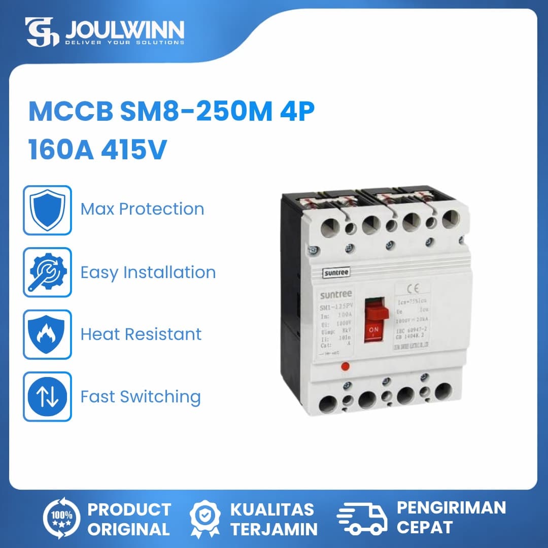 SUNTREE MCCB SM8-250M 4P 160A 415V — gambar 1 dari 1