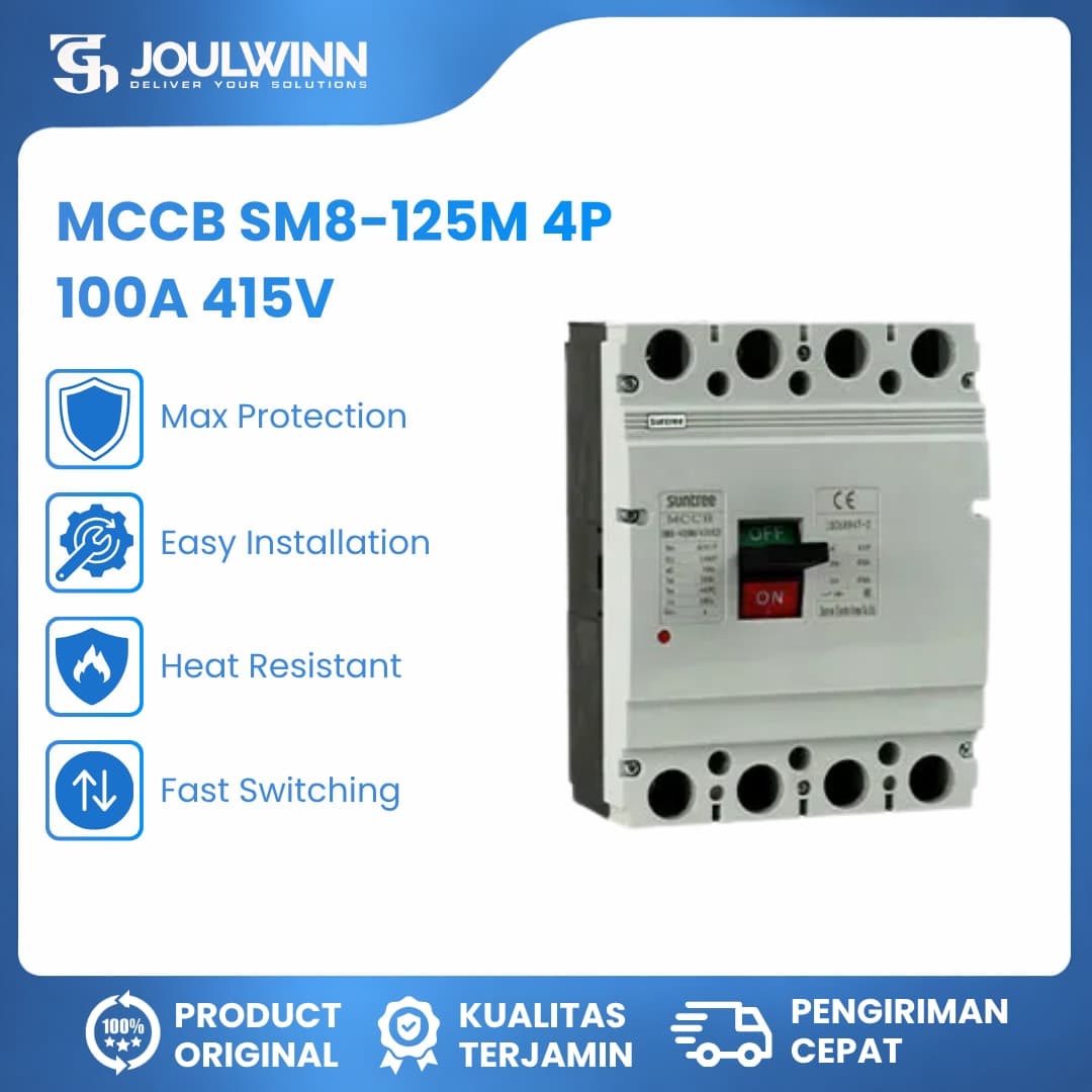 SUNTREE MCCB SM8-125M 4P 100A 415V — gambar 1 dari 1